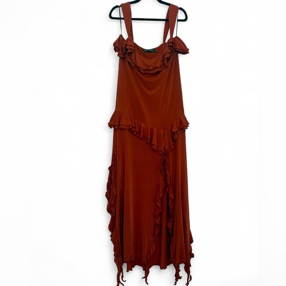 SIEDRES Asymmetrical Dress in Vibrant Red - Picture 3 of 5